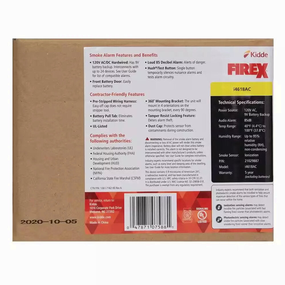 Firex 4-Pack Hardwired Smoke Detector