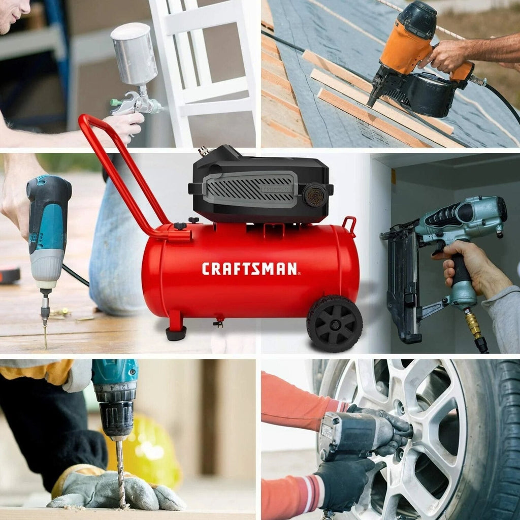 CRAFTSMAN HARD Air Compressor, 10 Gallon 1.8 HP 175 PSI, 4.0CFM@90PSI, Oil Free and Maintenance Free, Portable with Large Wheels, CMXECXA0201041