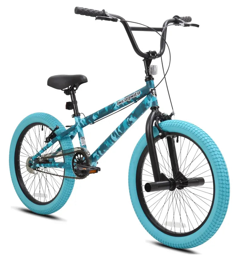 Kent Girls' BMX Bike, 20 inch, Turquoise Camouflage, Steel Frame, Ages 8-12 - Incognito