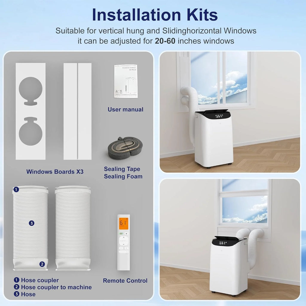 HUMHOLD 14000 BTU Portable Air Conditioner, White - HDPAC-10-A1