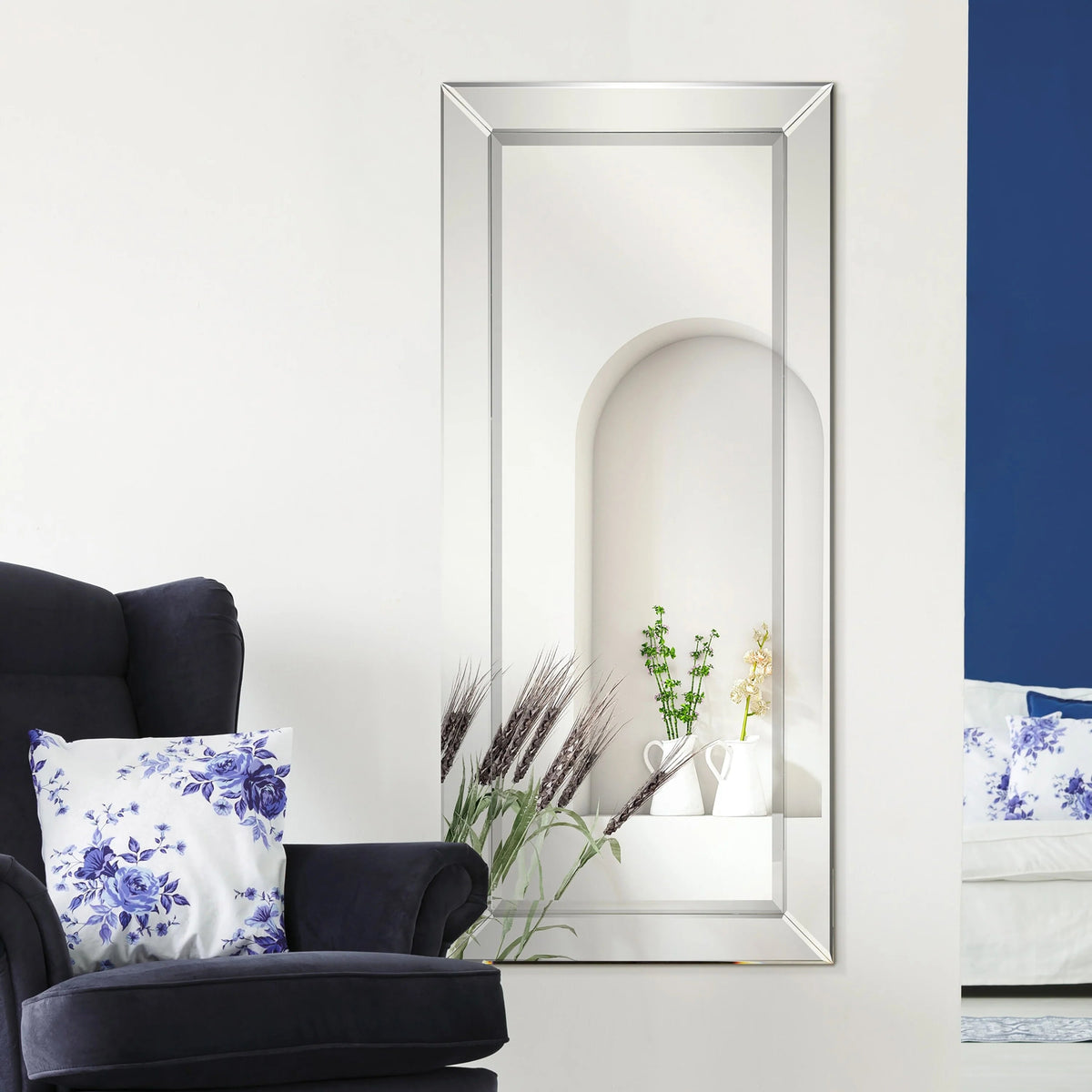 Rectangular Clear Beveled Wall Mirror - 3 Sizes