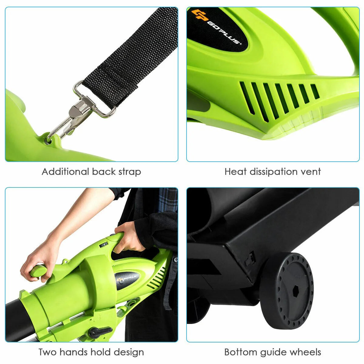 Electric 3-In-1 Leaf Blower Vacuum Mulcher With 6 Speeds