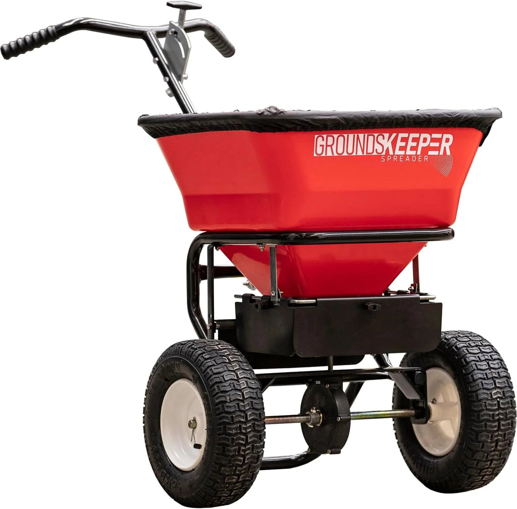 100-Lb Walk-Behind Push Spreader For Grass Seed, Salt, De-Icer And Fertilizer