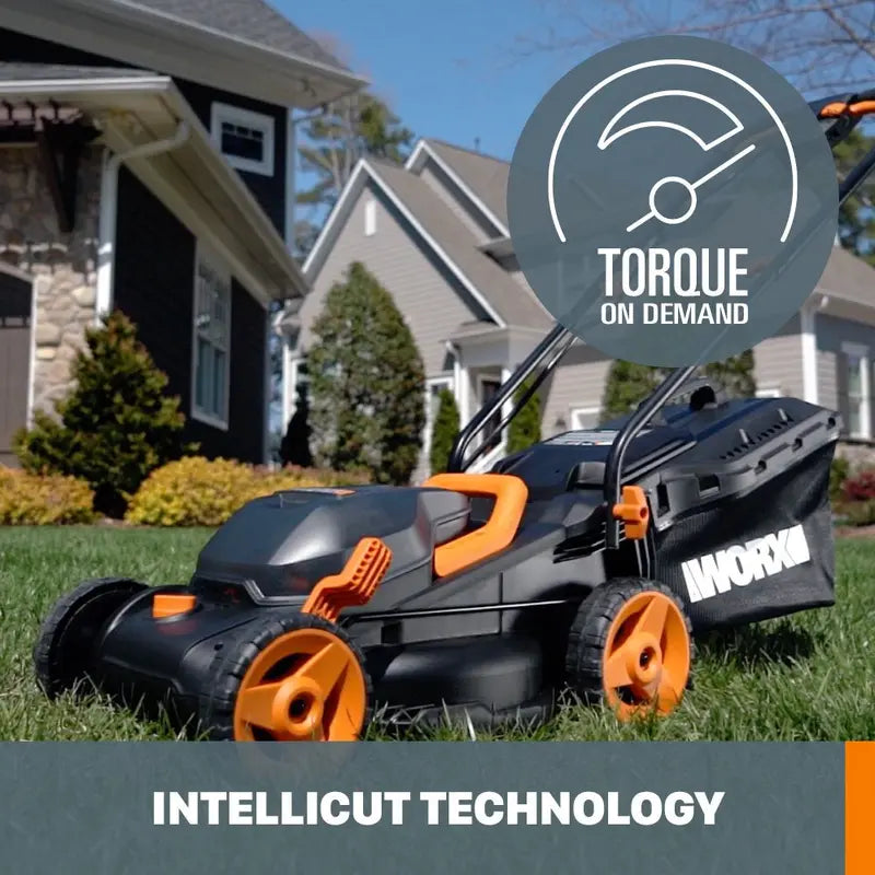 Worx Cordless Lawn Mower 40V 14 inch With Two 20V 4.0Ah Batteries And Dual Charger
