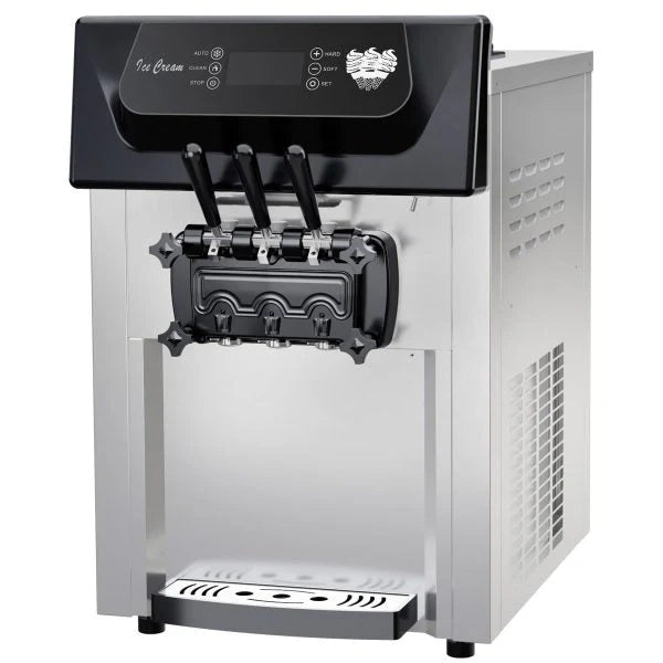 3-Flavor Soft Serve Ice Cream Machine, 2200W, 5.3-7.4 Gal/Hr