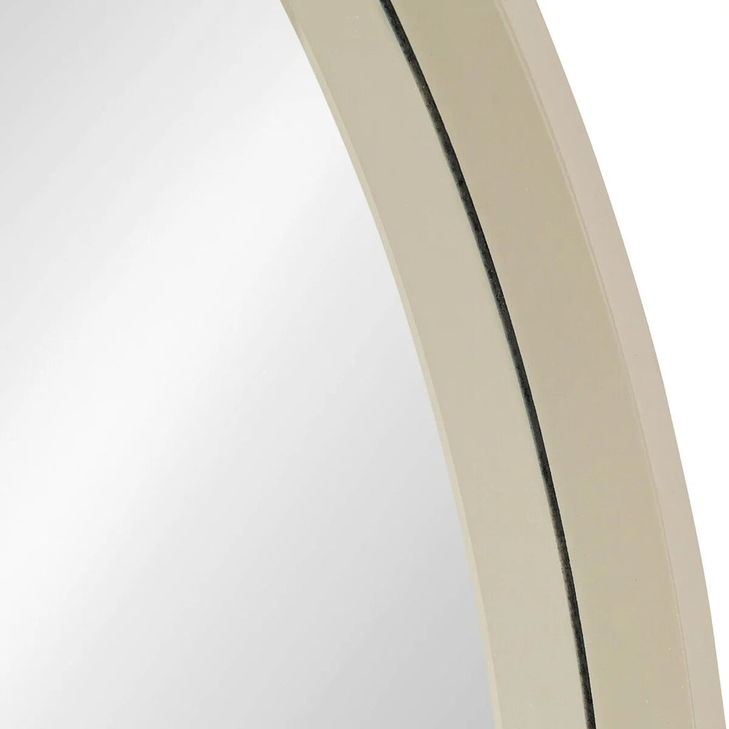 Round Wood Accent Wall Mirror With Modern Decorative Wooden Frame