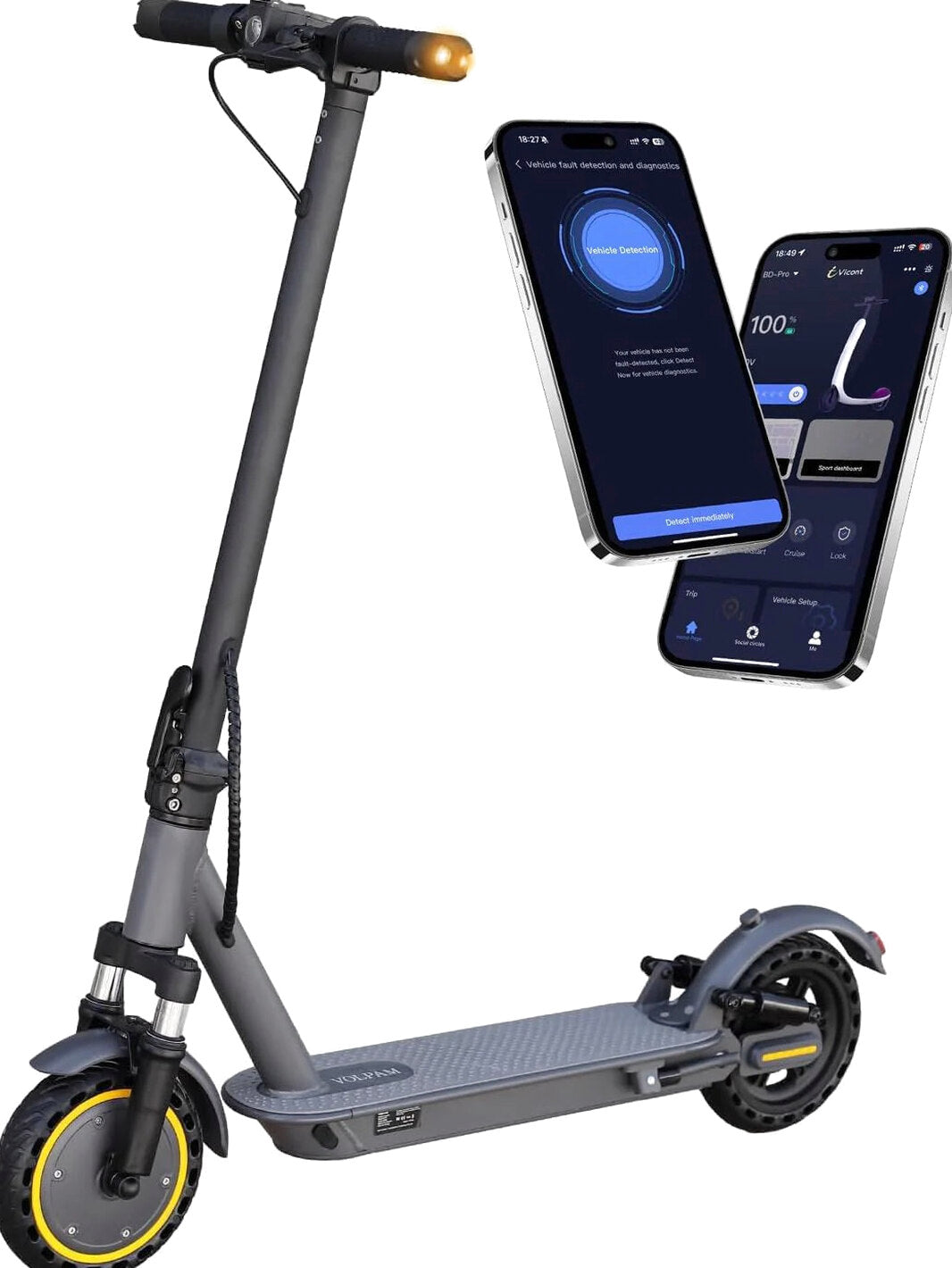 Electric Scooter, 350W/500W Powerful Motor, 8.5"/10" Solid Tires, 19/22Mph, 28/21/12 Miles Range,Dual Braking