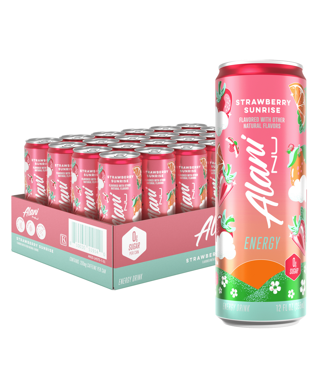 Energy Drink Strawberry Sunrise 12oz 24 Pack