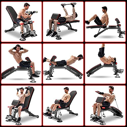 K KiNGKANG Adjustable Foldable Weight Bench - 7 Backrest Positions