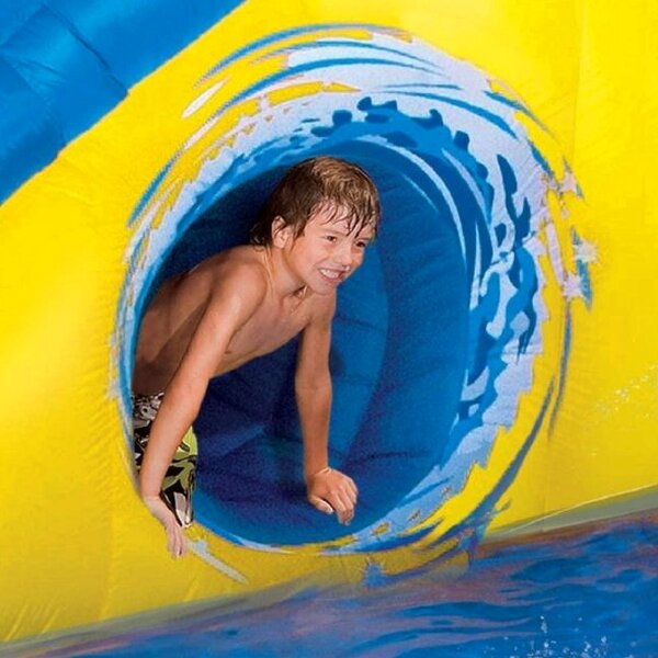 BANZAI Pipeline Twist Kids Inflatable Outdoor Backyard Water Pool Aqua Splash Park and Slides