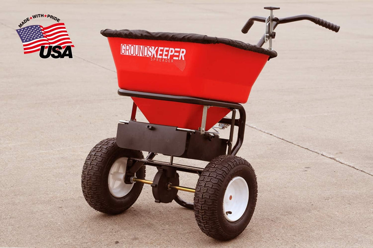 100-Lb Walk-Behind Push Spreader For Grass Seed, Salt, De-Icer And Fertilizer