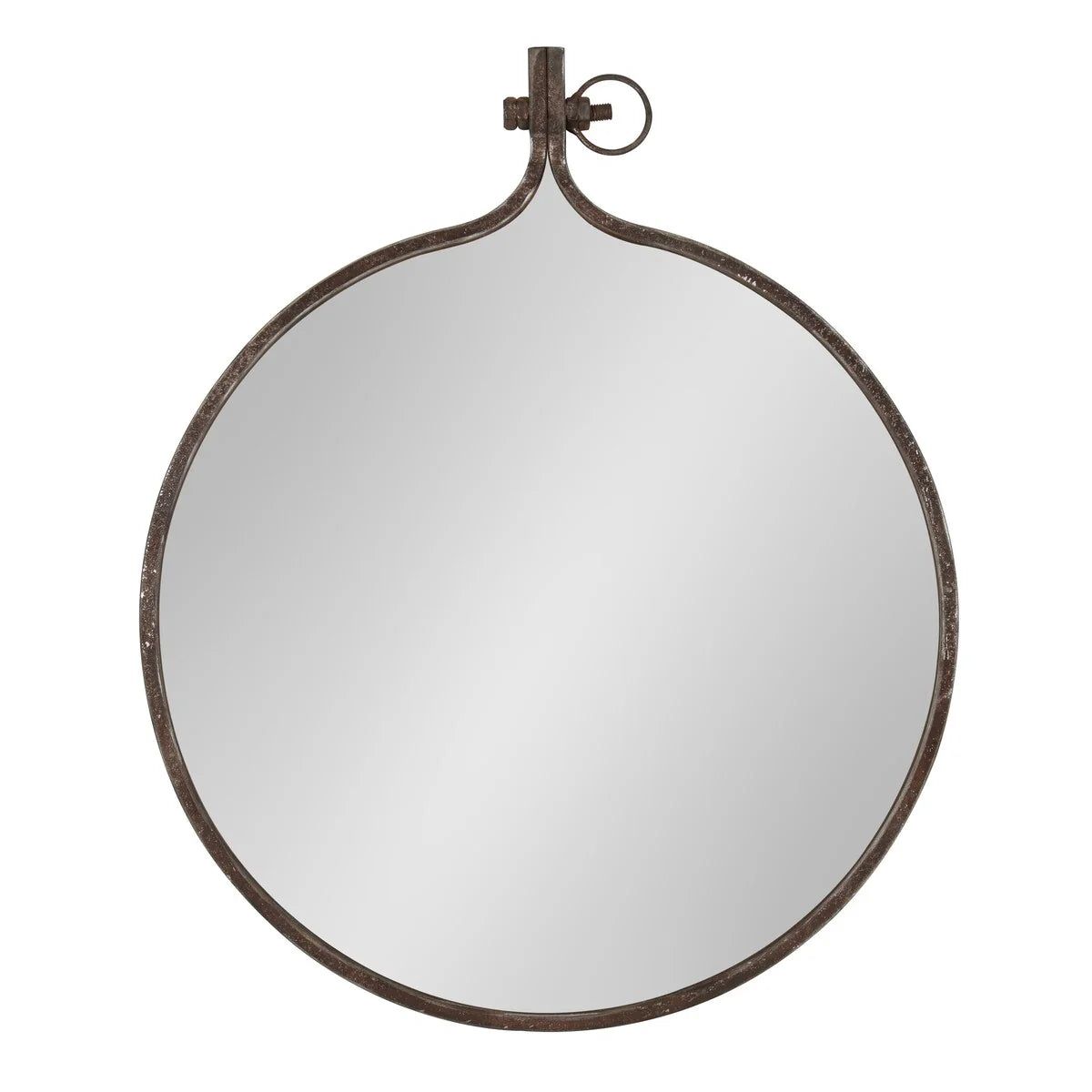 Modern Round Wall Mirror With Decorative Metal Frame