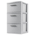 Sterilite 3 Drawer Weave Tower Cement