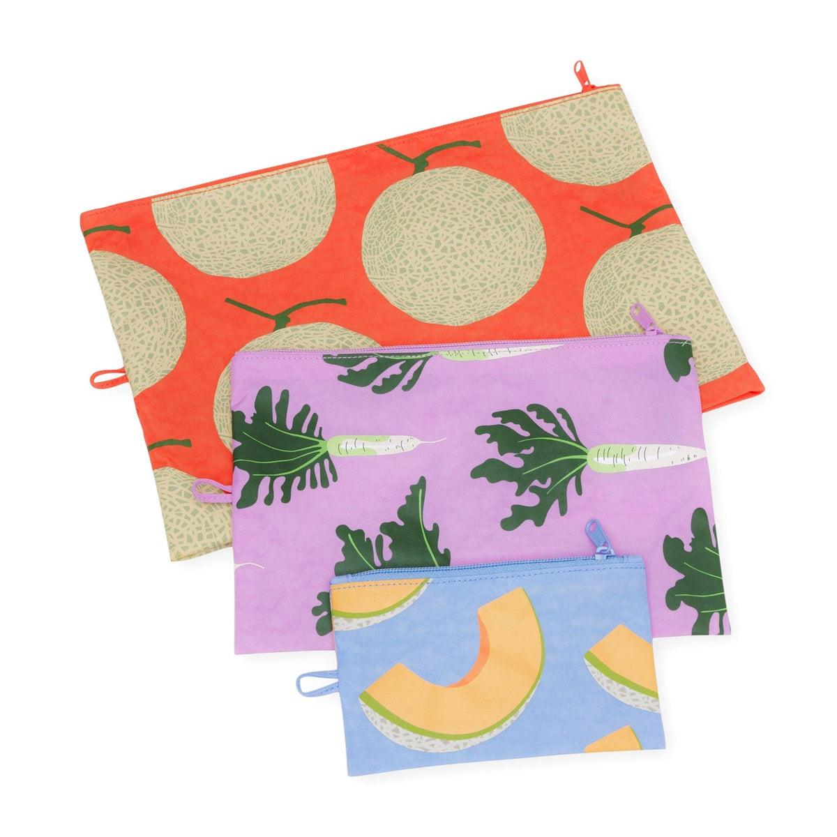 Baggu Recycled Nylon Go Pouches - Set of 3 - Japanese Produce