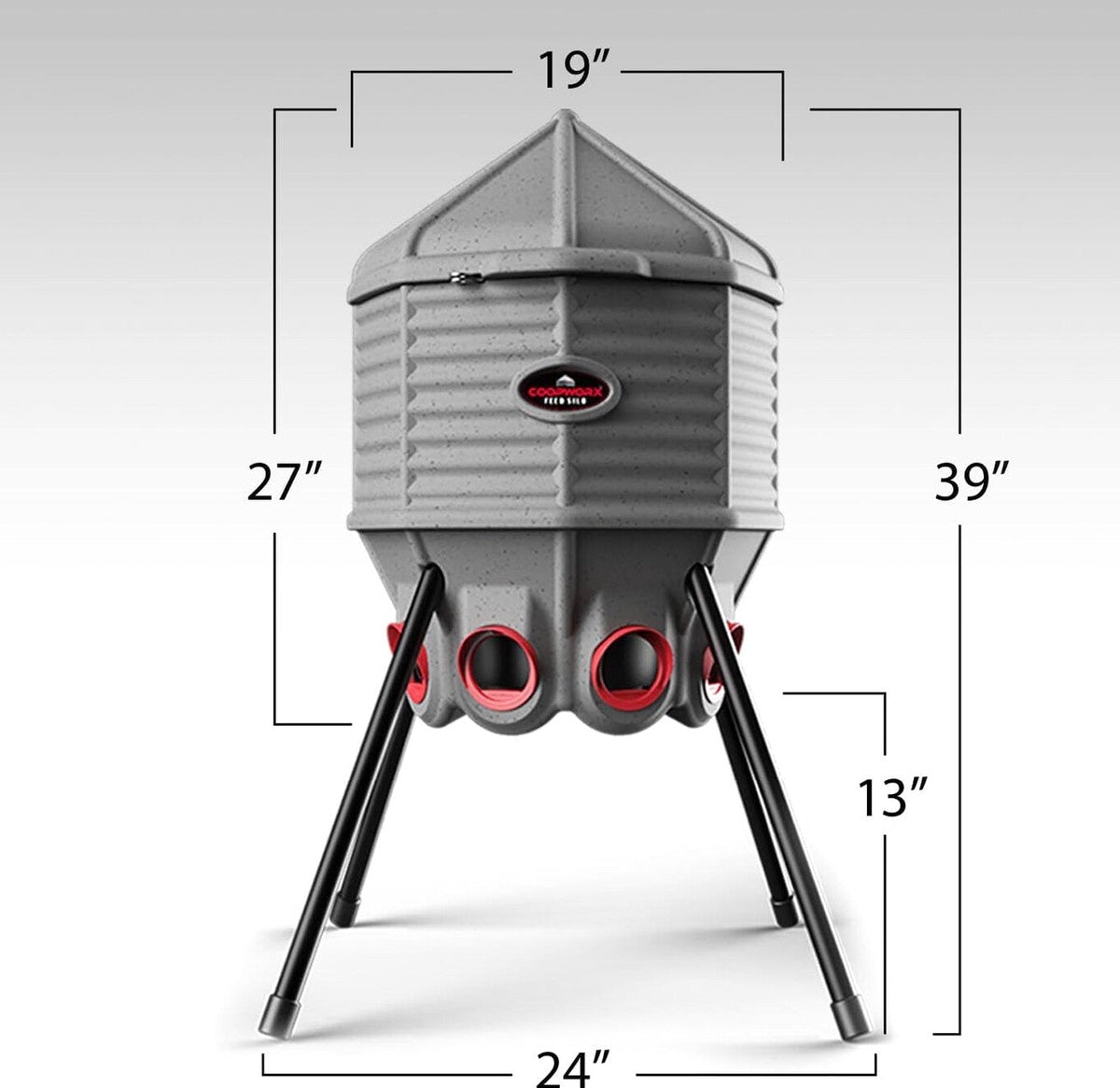 80lb Poultry Feeder, Adjustable Height, UV Stable, Weather Resistant, 8 Ports, Made in USA