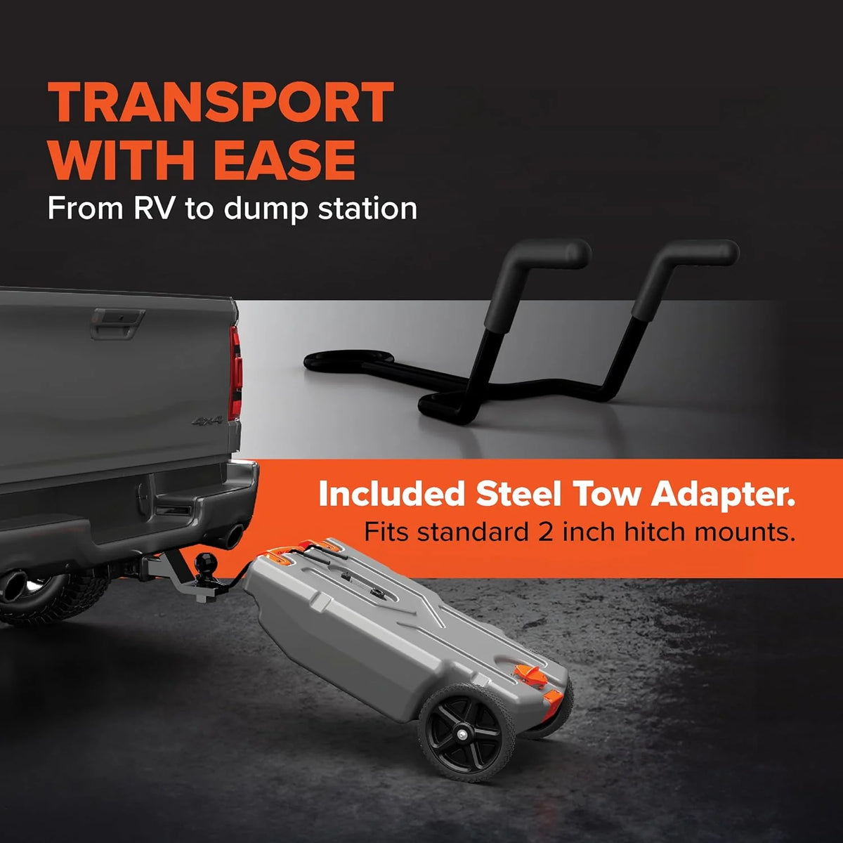 Camco Rhino 36-Gallon Portable RV Tote Tank With 2 Wheels - 39006