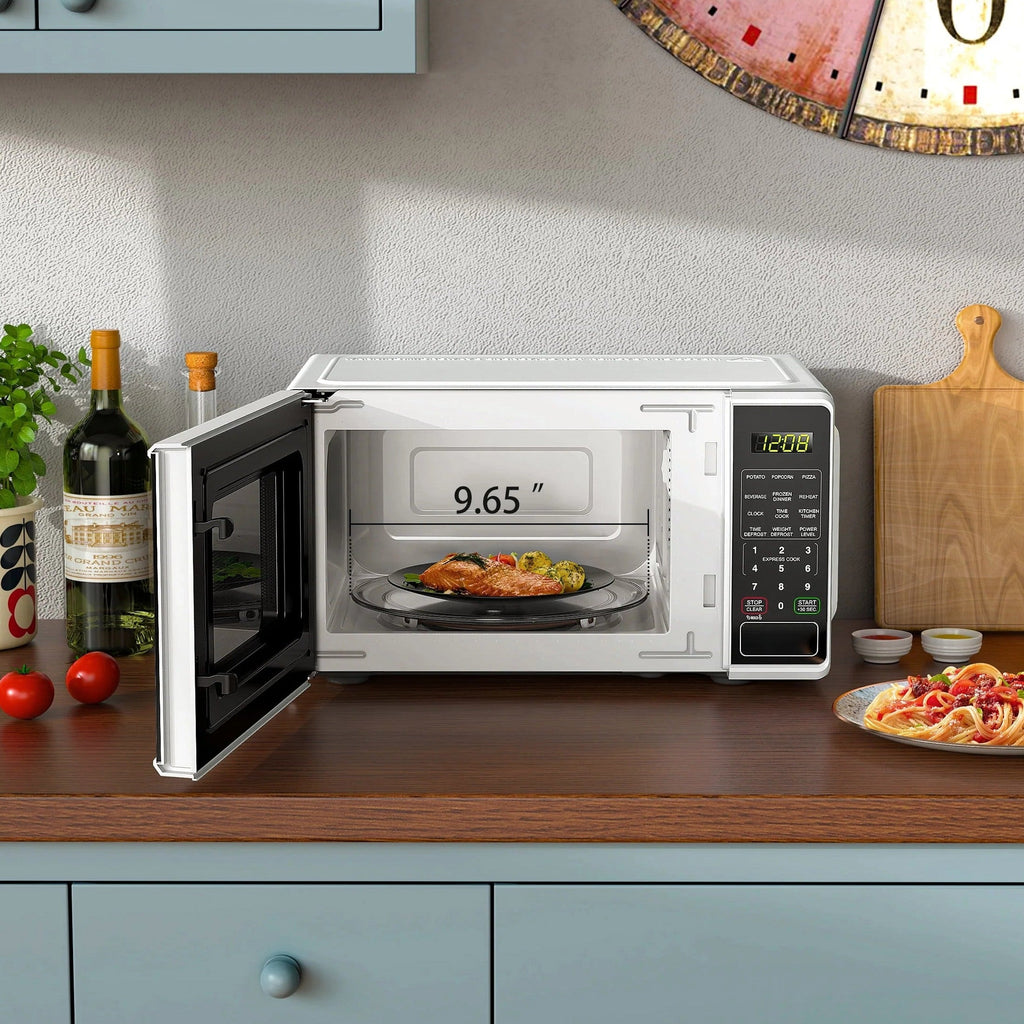 Mainstays 0.7 cu. ft. Countertop Microwave Oven, 700 Watts, White, New