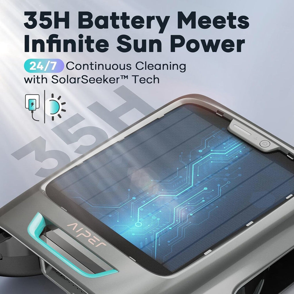 AIPER Surfer S2 Solar Pool Skimmer with APP Support, 24/7 Cleaning, Dual Charging Modes, Smart Obstacle Avoidance, Ideal for All Swimming Pool Types