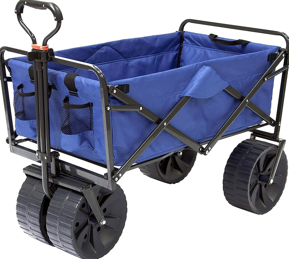 Mac Sports Heavy Duty Collapsible Folding All Terrain Utility Beach Wagon Cart Blue/Black