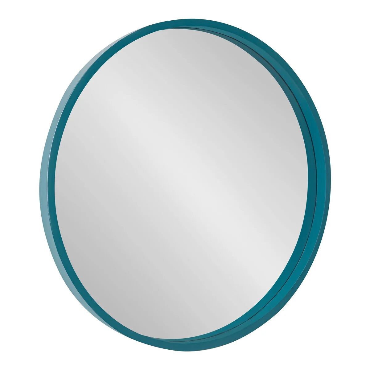 Round Wood Accent Wall Mirror With Modern Decorative Wooden Frame