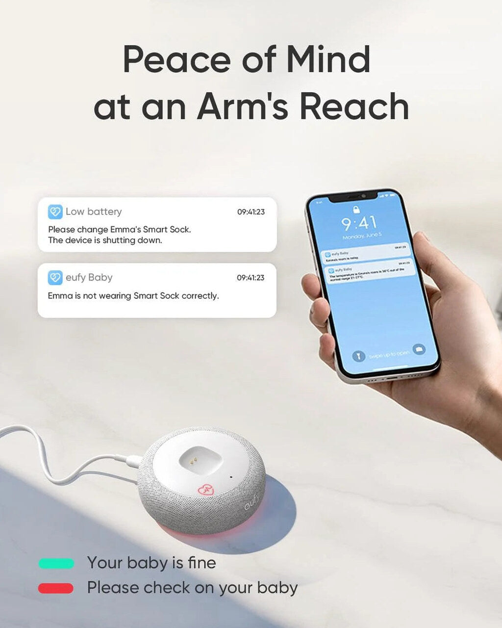 eufy Baby Smart Sock S320 Baby Monitor with 2K Camera