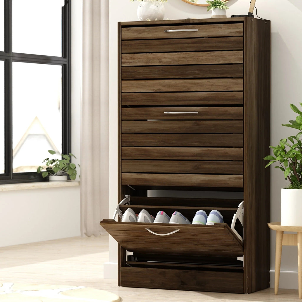 Modern Flip-Down Shoe Storage Cabinet