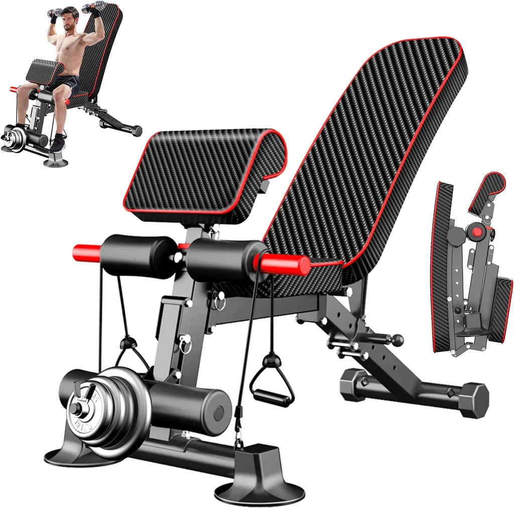 K KiNGKANG Adjustable Foldable Weight Bench - 7 Backrest Positions