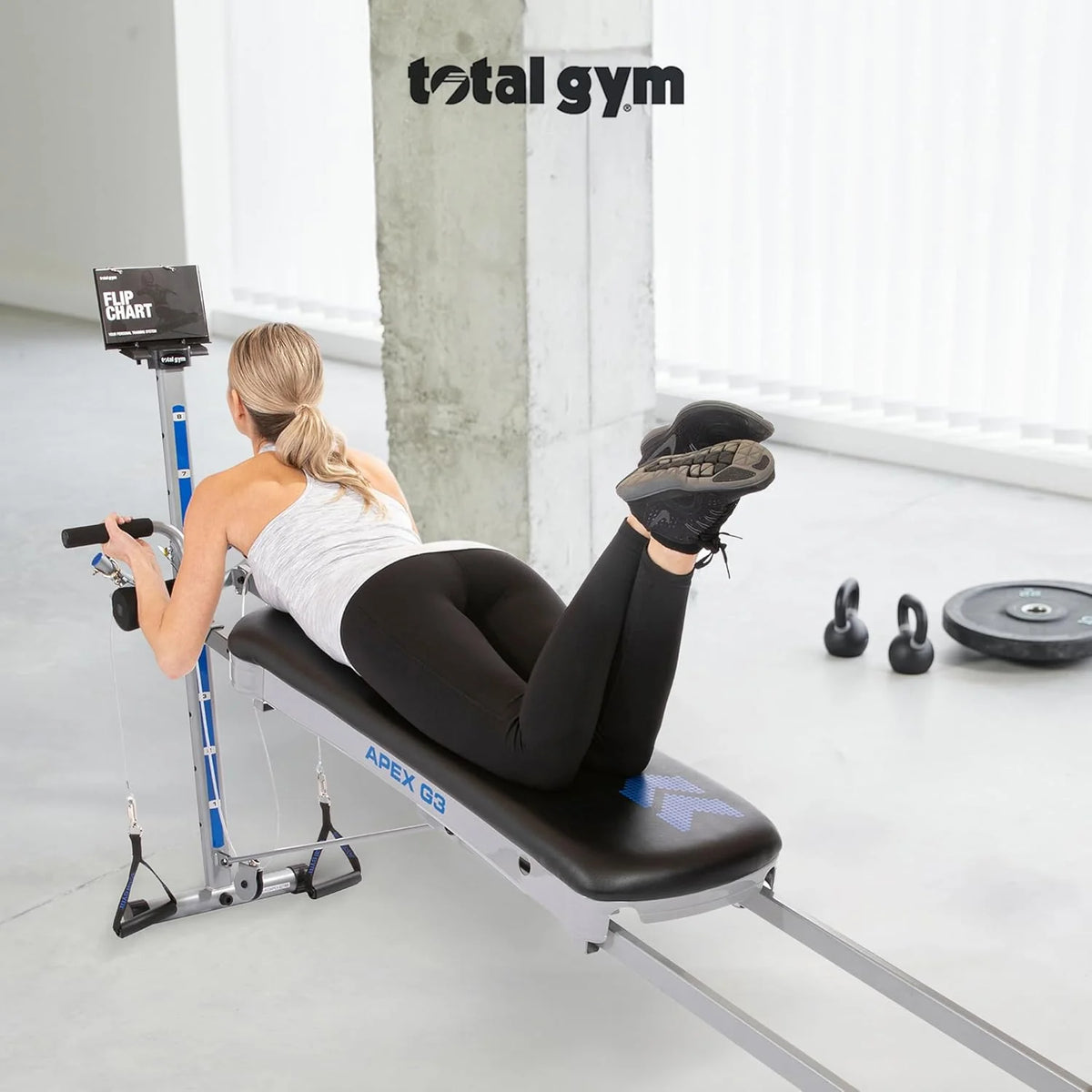 Total Gym Full Body Workout System, 8 Resistance Levels, Black - APEX