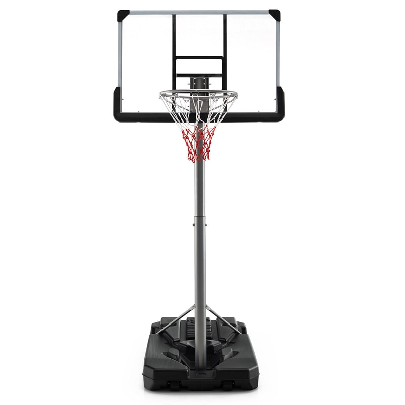 Portable Outdoor Basketball Hoop With Adjustable 64-79 Inch Height And 44-Inch Backboard