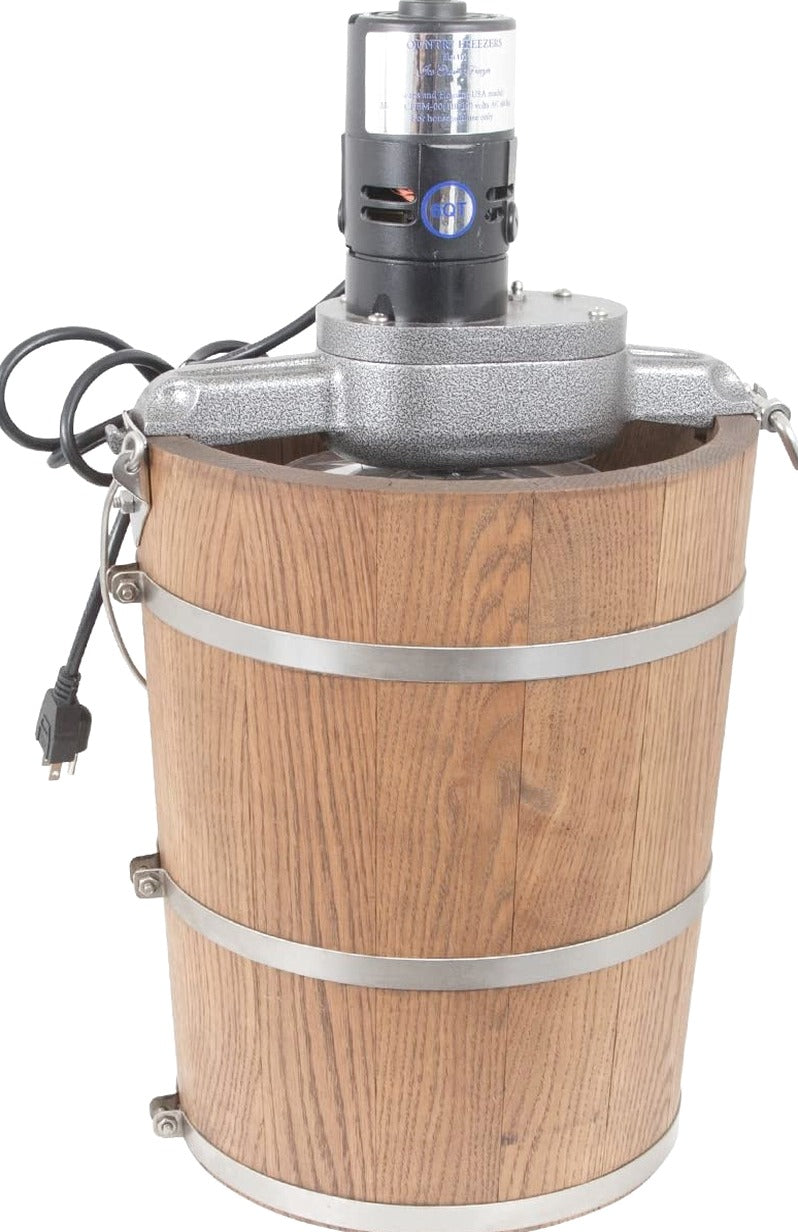 6 qt Country Ice Cream Maker Classic Wooden Tub Country Electric Motor