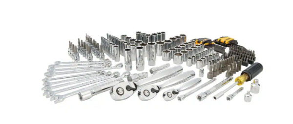 200-Piece Mechanics Tool Set, 1/4, 3/8 And 1/2-Inch Drive, Polished Chrome