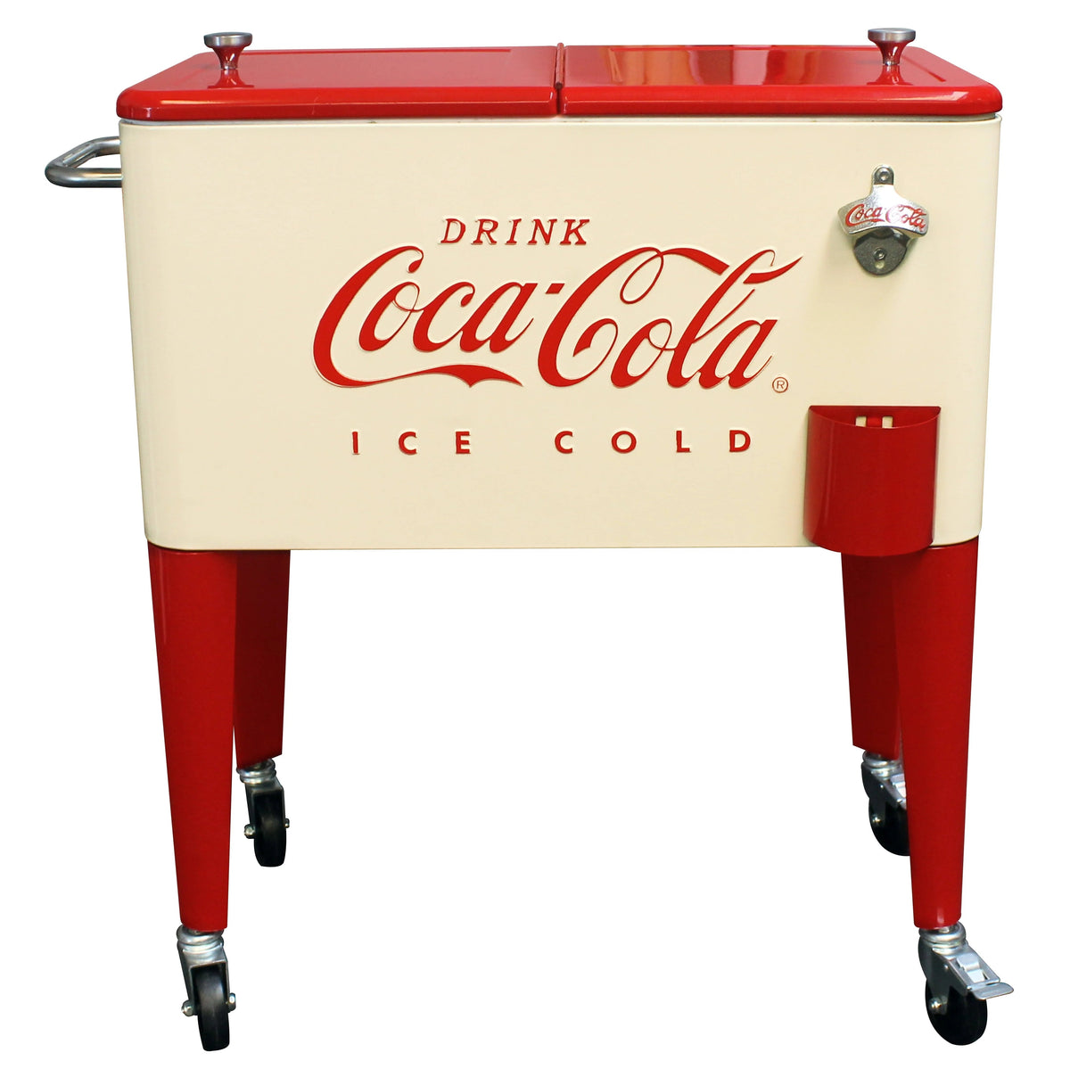 Leigh Country Coca-Cola Metal Outdoor Patio Cooler 60 Qt Cream and Red - CP 98111