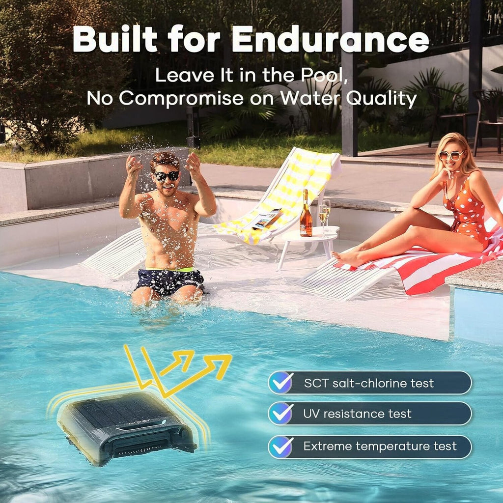 AIPER Surfer S2 Solar Pool Skimmer with APP Support, 24/7 Cleaning, Dual Charging Modes, Smart Obstacle Avoidance, Ideal for All Swimming Pool Types