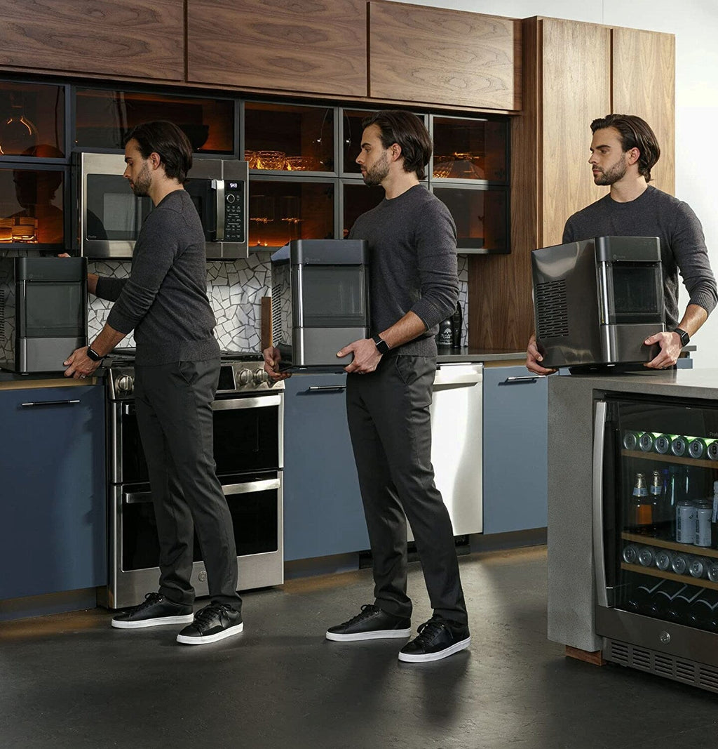 GE Profile Opal 2.0 | Countertop Nugget Ice Maker | Ice Machine with WiFi Connectivity | Smart Home Kitchen Essentials | Black Stainless