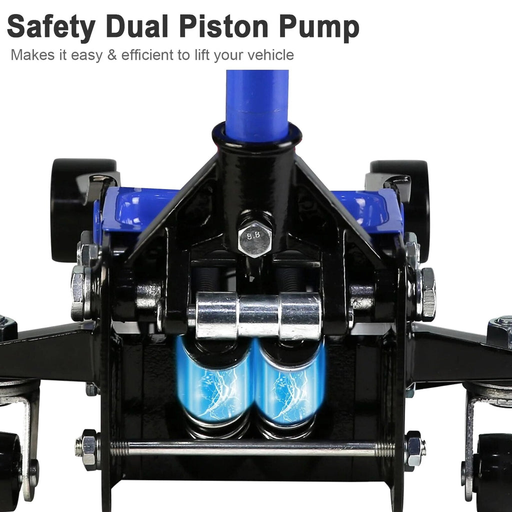 3 Ton Floor Jack, Hydraulic Low Profile Car Jack, Heavy Duty Steel Hydraulic Jack Floor Jack with Dual Piston Quick Lift Pump, Lifting Range 5.1′′-20′′