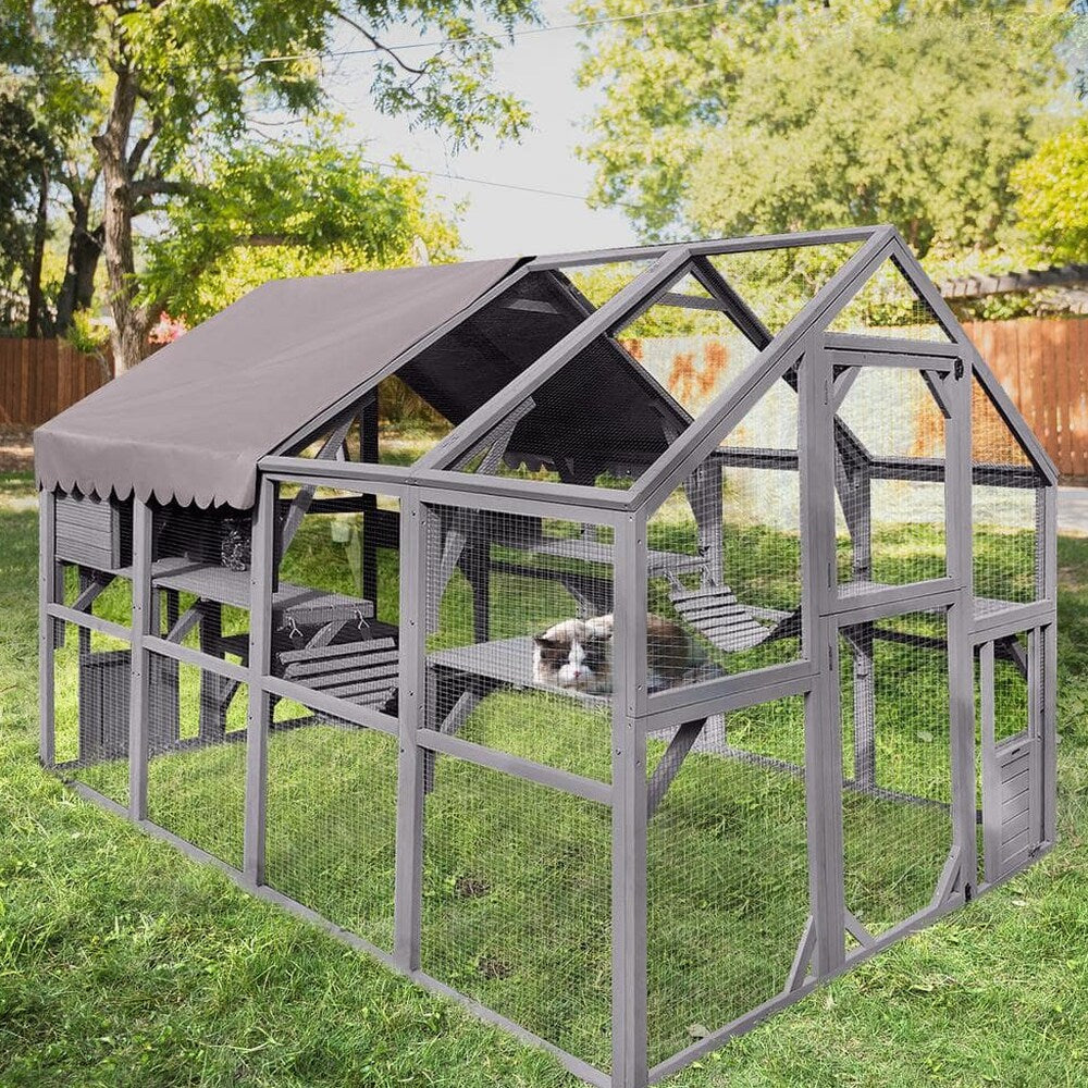 aivituvin Outdoor Cat Run : Large Cat Enclosure
