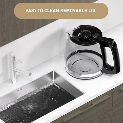 12-Cup Replacement Coffee Carafe Compatible with Hamilton Beach Coffee maker Pot 49902, 49915, 49905C, CM4309, 49317, 49467, 49611, 49904, 49934, 46230, 46290, 46293, 46294, 46299