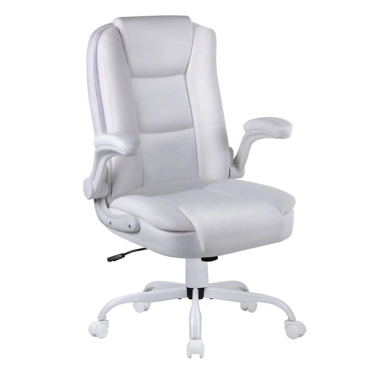 Big And Tall Ergonomic Office Chair, High Back Leather Executive Computer Chair With Padded Flip-Up Arms - 20.87in D x 27.3in W x 47.24in H