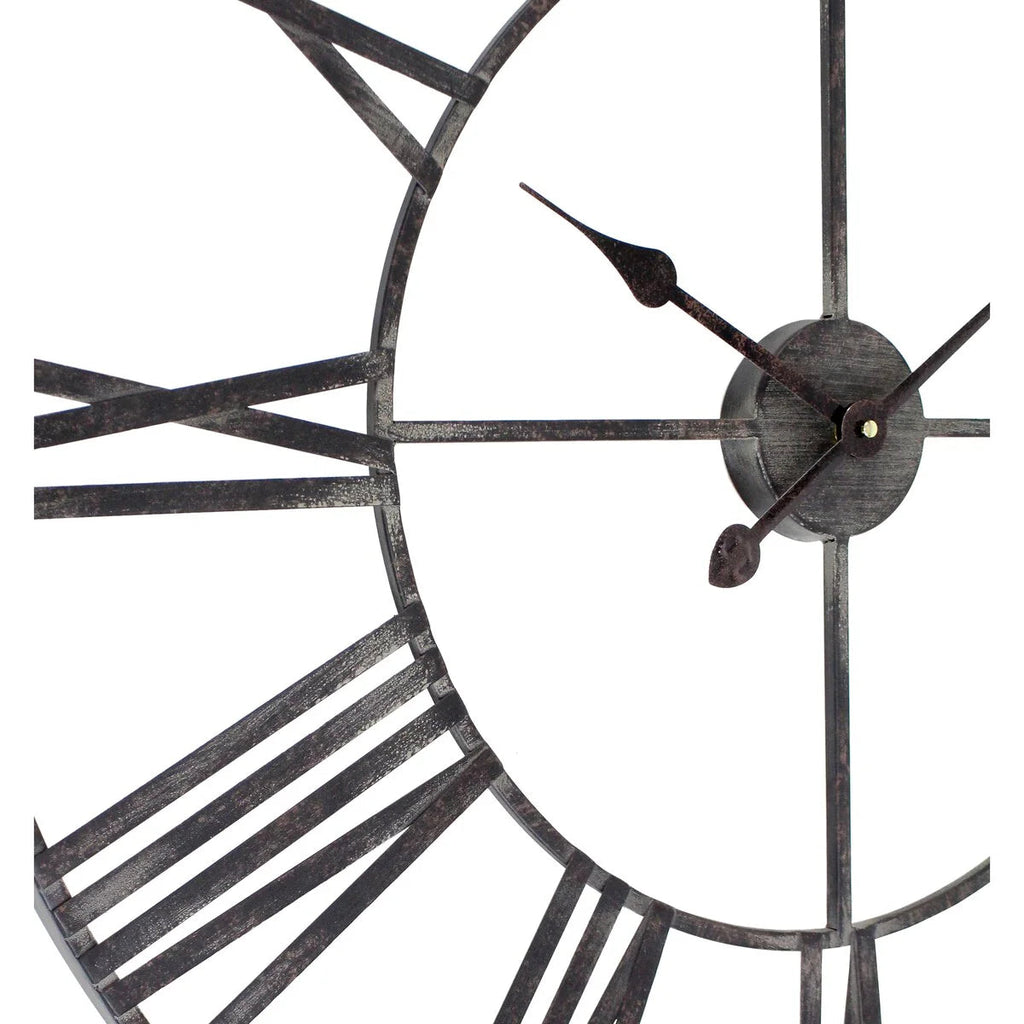 Round Metal Open-Frame Wall Clock