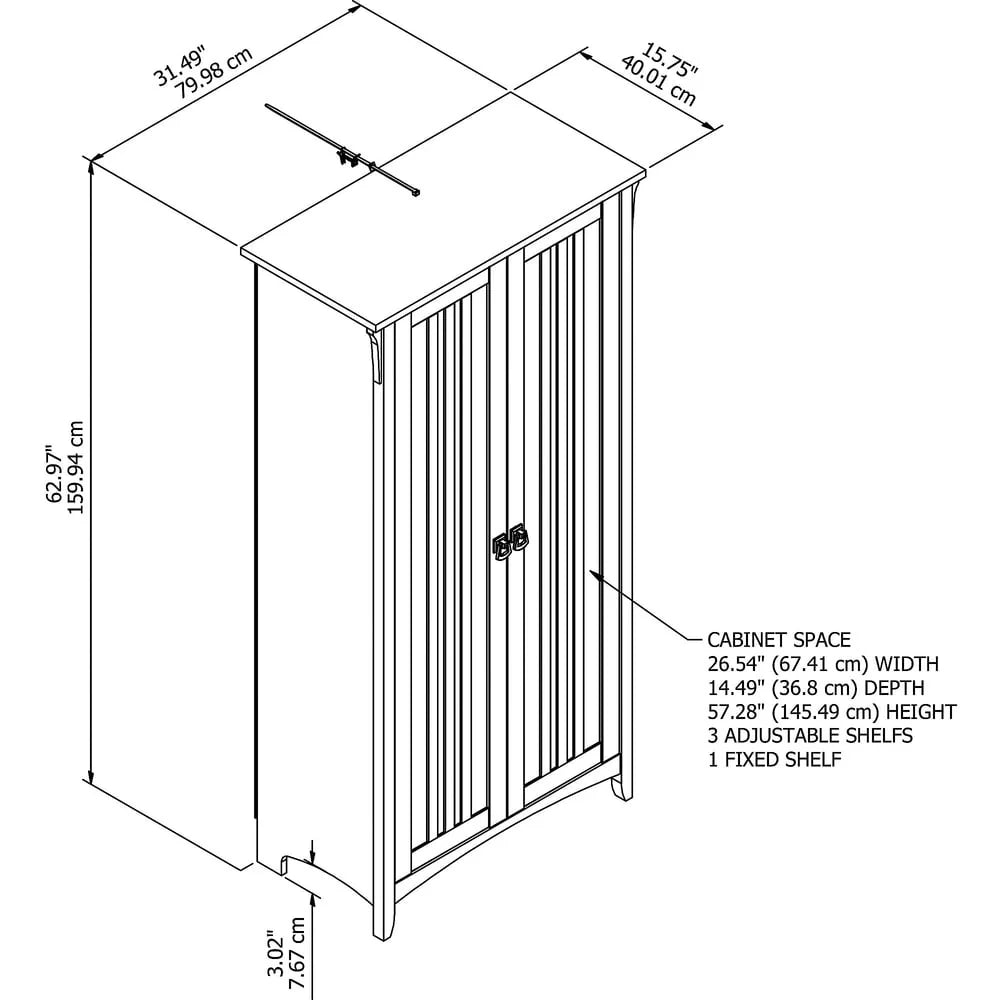 Tall Freestanding Storage Cabinet With Doors And 5 Shelves