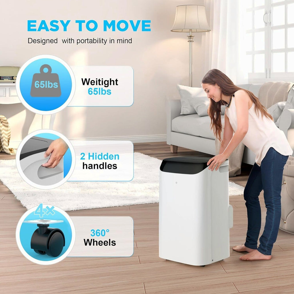 Portable Air Conditioners with Remote Control, 3-in-1 Free Standing Cooling AC Unit with Fan &amp; Dehumidifier, Cools Room up to 700 sq.ft, Smart/Sleep Mode,3 Speed,Auto Swing,24H Timer