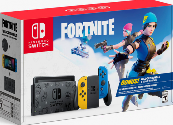 Nintendo Switch Console Fortnite Wildcat Bundle Edition with Exclusive Joy-Cons &amp; 2000 V-Bucks