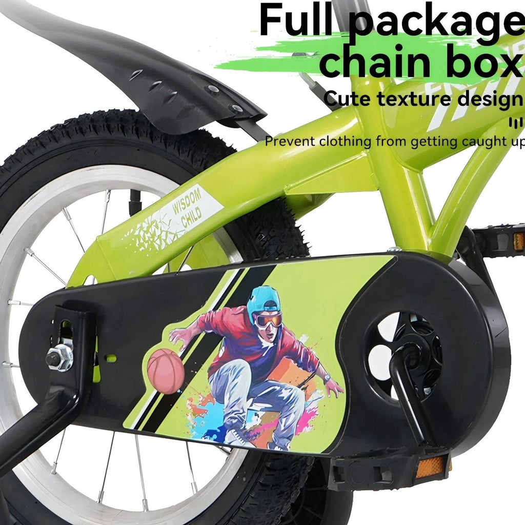 Baprem 18" Girls Bike for 5-9 Years Old Kids, Cute Kids Bike with Training Wheels, Steel Frame Sporty Children Bicycle, Pink