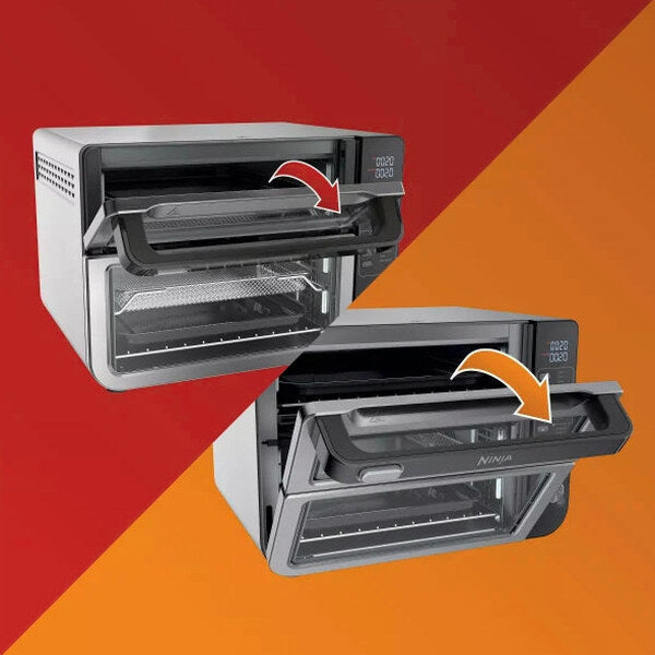 12-in-1 Double Oven with FlexDoor, FlavorSeal Smart Finish, Rapid Top Oven, Convection and Air Fry Bottom Oven DCT401