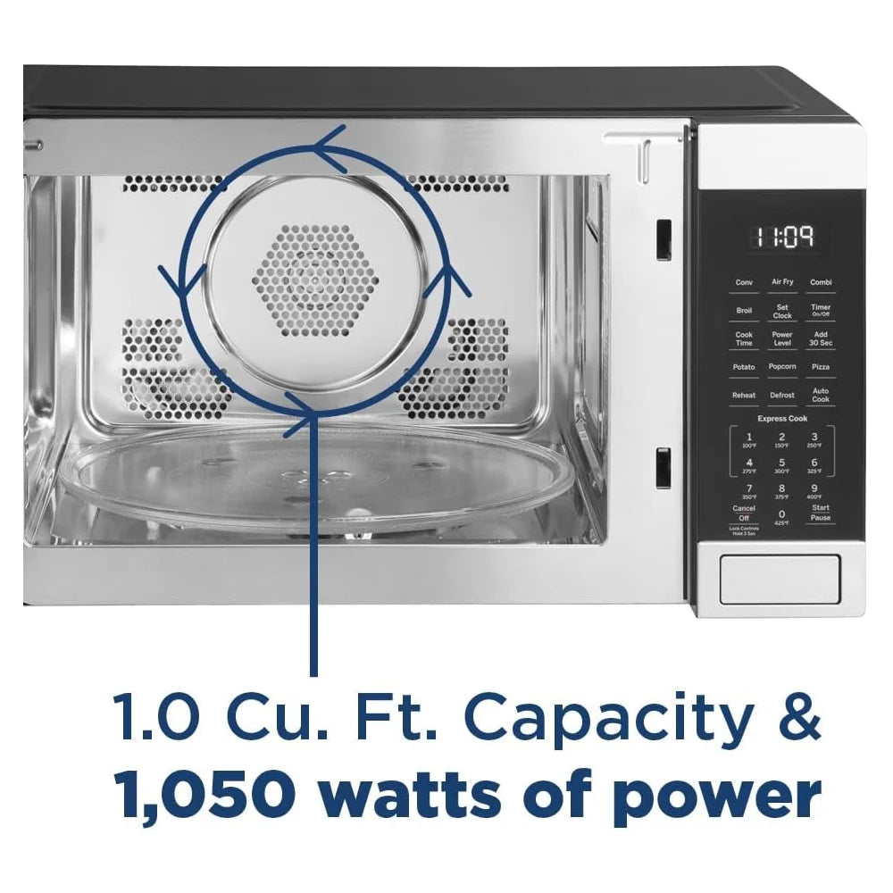 GE 3-in-1 Countertop Microwave Oven, 1.0 Cu. Ft., 1,050 Watts - GCST10A1WSS