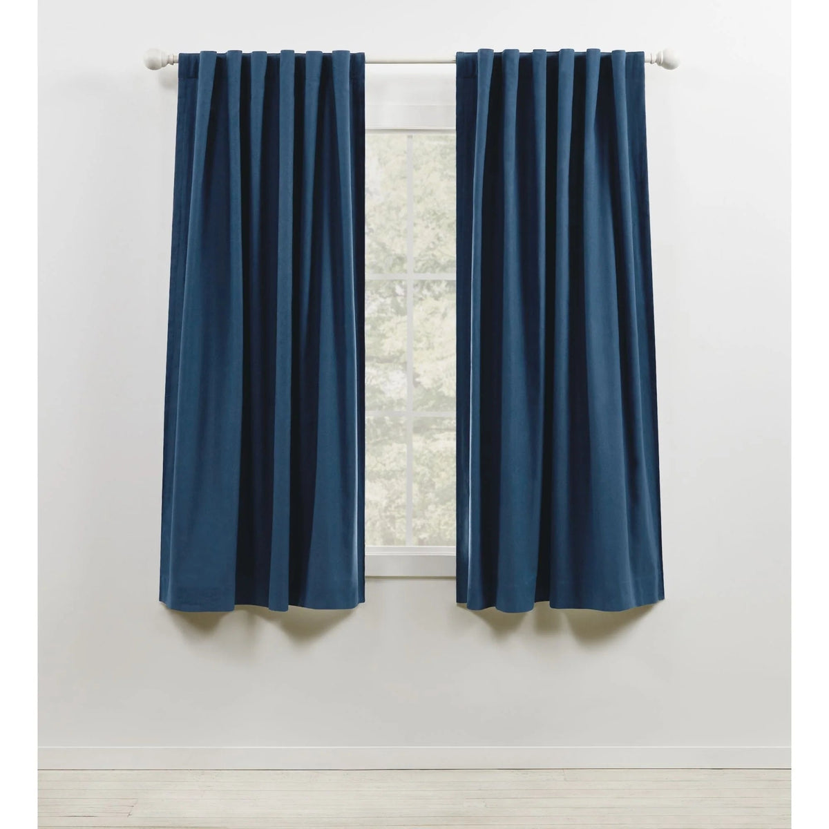 Blackout Single Window Curtain Panel, Back Tab And Rod Pocket, 100% Cotton