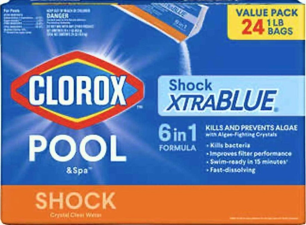 Pool Spa Hot Tub XtraBlue Shock Algaecide Treatment 1lb Bag Case 24 Pack
