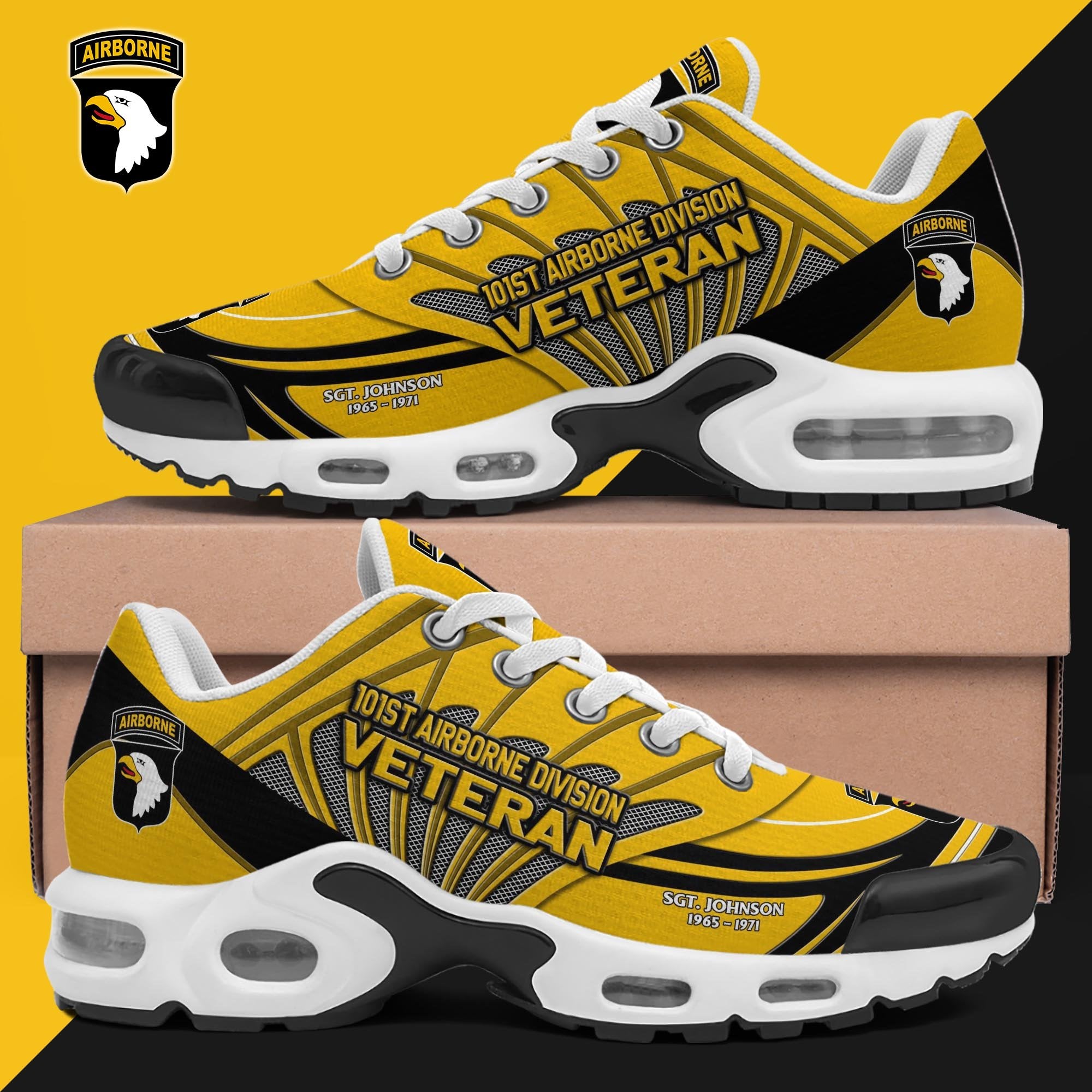 101st Airborne Division Shoes Custom Name And Year, Military Shoes, Military Gifts Ph406