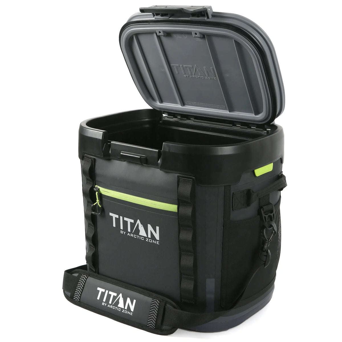 Titan By Arctic Zone Soft-Sided Welded Cooler, 36 Can Capacity, Black/Green - 10004132