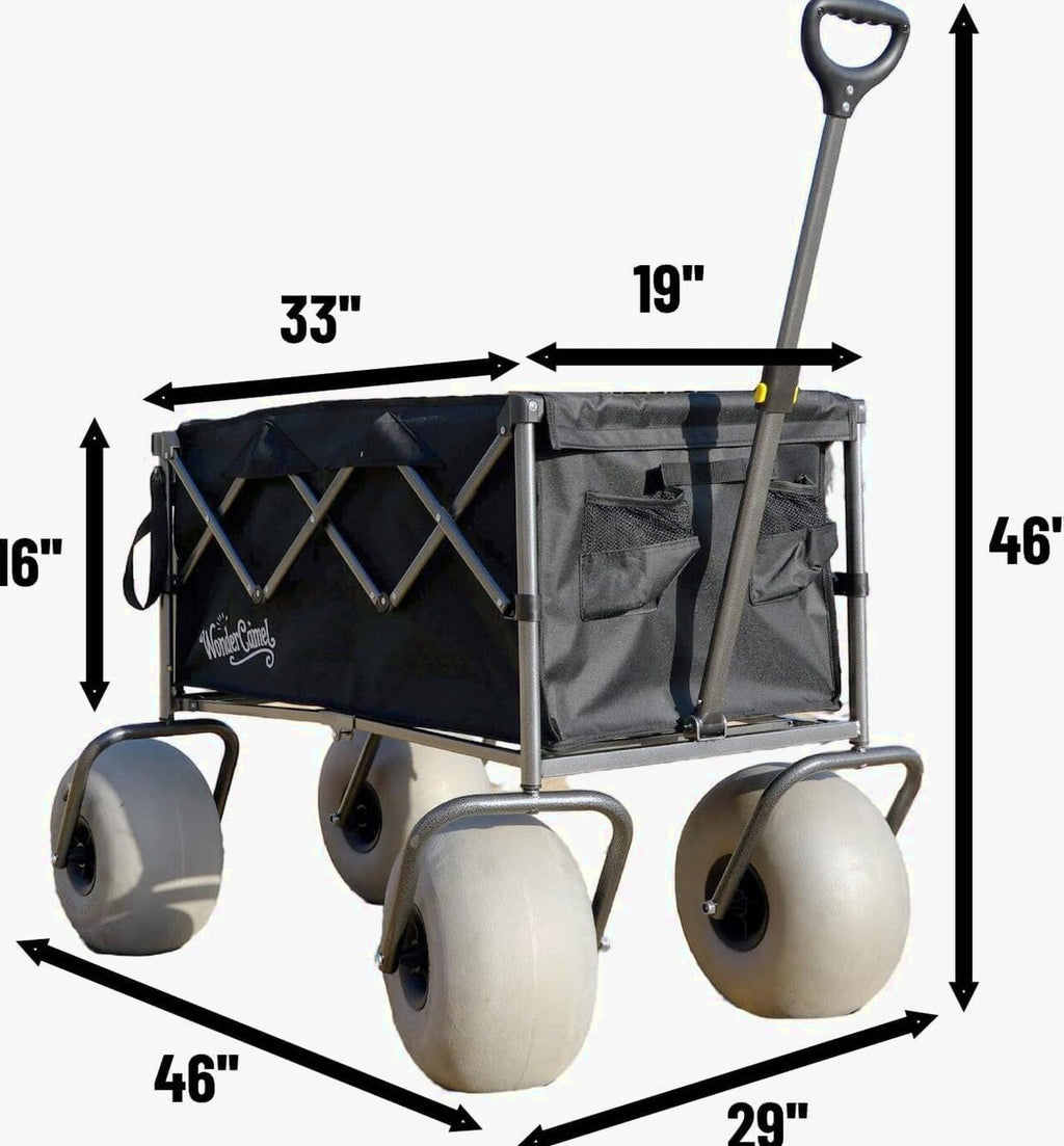 Beach Wagon with 13" Balloon Wheels, Collapsible, All-Terrain, 185L